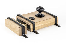 Load image into Gallery viewer, 33005 Black Oak Box Lock & Octagonal Knob Set
