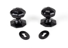 Load image into Gallery viewer, 33005 Black Oak Box Lock & Octagonal Knob Set