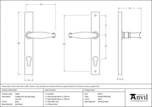 Load image into Gallery viewer, 33035 Black Cottage Slimline Lever Espag. Lock Set