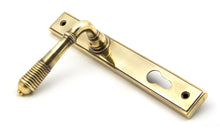 Load image into Gallery viewer, 33039 Aged Brass Reeded Slimline Lever Espag. Lock Set