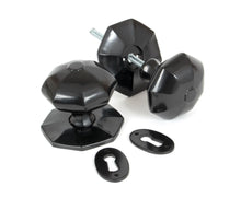 Load image into Gallery viewer, 33065 Black Large Octagonal Mortice/Rim Knob Set