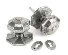 Load image into Gallery viewer, 33066 Pewter Large Octagonal Mortice/Rim Knob Set