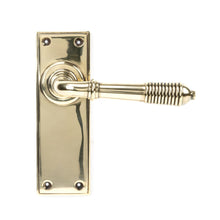 Load image into Gallery viewer, 33083 Aged Brass Reeded Lever Latch Set