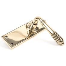 Load image into Gallery viewer, 33083 Aged Brass Reeded Lever Latch Set