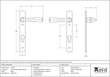 Load image into Gallery viewer, 33119 Black Narrow Lever Espag. Lock Set