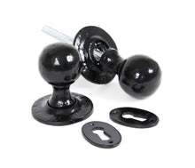 Load image into Gallery viewer, 33252 Black Round Mortice/Rim Knob Set