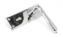Load image into Gallery viewer, 33306 Polished Chrome Reeded Lever Lock Set