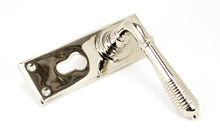 Load image into Gallery viewer, 33327 Polished Nickel Reeded Lever Euro Lock Set