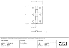 Load image into Gallery viewer, 33436 Beeswax 3" Butt Hinge (pair)