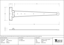 Load image into Gallery viewer, 33655 Pewter 22" Penny End T Hinge (pair)