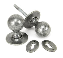 Load image into Gallery viewer, 33778 Pewter Round Mortice/Rim Knob Set