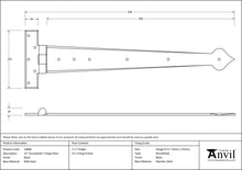 Load image into Gallery viewer, 33808 Black 22" Arrow Head T Hinge (pair)
