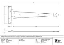 Load image into Gallery viewer, 33843 Beeswax 15" Arrow Head T Hinge (pair)
