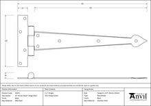 Load image into Gallery viewer, 33973 Black 12" Arrow Head T Hinge (pair)