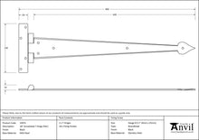 Load image into Gallery viewer, 33974 Black 18" Arrow Head T Hinge (pair)