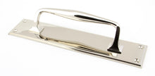 Load image into Gallery viewer, 45381 Polished Nickel 300mm Art Deco Pull Handle on Backplate