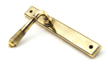 Load image into Gallery viewer, 45419 Aged Brass Reeded Slimline Lever Latch Set