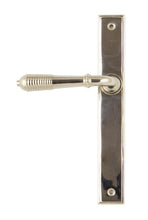 Load image into Gallery viewer, 45425 Polished Nickel Reeded Slimline Lever Latch Set