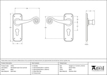 Load image into Gallery viewer, 45591 Black Monkeytail Lever Euro Lock Set