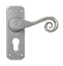 Load image into Gallery viewer, 45592 Pewter Monkeytail Lever Euro Lock Set