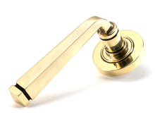 Load image into Gallery viewer, 45611 Aged Brass Avon Round Lever on Rose Set (Plain)