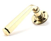 Load image into Gallery viewer, 45611 Aged Brass Avon Round Lever on Rose Set (Plain)