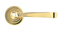 Load image into Gallery viewer, 45612 Aged Brass Avon Round Lever on Rose Set (Art Deco)