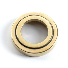 Load image into Gallery viewer, 45612 Aged Brass Avon Round Lever on Rose Set (Art Deco)