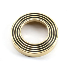 Load image into Gallery viewer, 45613 Aged Brass Avon Round Lever on Rose Set (Beehive)