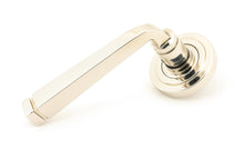 Load image into Gallery viewer, 45620 Polished Nickel Avon Round Lever on Rose Set (Art Deco)