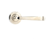 Load image into Gallery viewer, 45620 Polished Nickel Avon Round Lever on Rose Set (Art Deco)