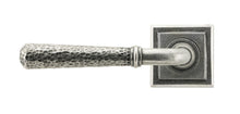 Load image into Gallery viewer, 45658 Pewter Hammered Newbury Lever on Rose Set (Square)