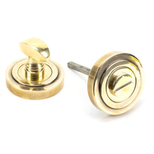 Load image into Gallery viewer, 45732 Aged Brass Round Thumbturn Set (Art Deco)