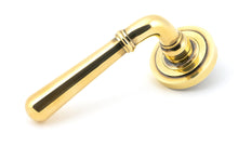 Load image into Gallery viewer, 45756 Aged Brass Newbury Lever on Rose Set (Art Deco)