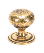 Load image into Gallery viewer, 46026 Aged Brass Hammered Mushroom Cabinet Knob 38mm