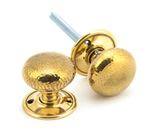 Load image into Gallery viewer, 46031 Aged Brass Hammered Mushroom Mortice/Rim Knob Set