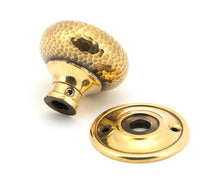 Load image into Gallery viewer, 46031 Aged Brass Hammered Mushroom Mortice/Rim Knob Set
