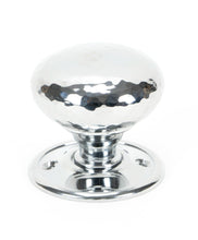 Load image into Gallery viewer, 46033 Polished Chrome Hammered Mushroom Mortice/Rim Knob Set
