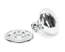 Load image into Gallery viewer, 46033 Polished Chrome Hammered Mushroom Mortice/Rim Knob Set