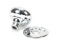 Load image into Gallery viewer, 46033 Polished Chrome Hammered Mushroom Mortice/Rim Knob Set