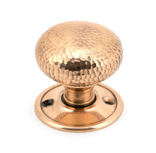 Load image into Gallery viewer, 46035 Polished Bronze Hammered Mushroom Mortice/Rim Knob Set