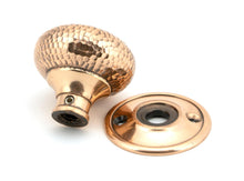 Load image into Gallery viewer, 46035 Polished Bronze Hammered Mushroom Mortice/Rim Knob Set