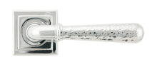 Load image into Gallery viewer, 46076 Pol. Chrome Hammered Newbury Lever on Rose Set (Square)