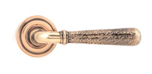 Load image into Gallery viewer, 46086 Pol. Bronze Hammered Newbury Lever on Rose Set (Art Deco)
