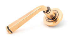 Load image into Gallery viewer, 46093 Polished Bronze Avon Round Lever on Rose Set (Plain)