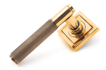 Load image into Gallery viewer, 46104 Polished Bronze Brompton Lever on Rose Set (Square)