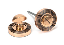 Load image into Gallery viewer, 46111 Polished Bronze Round Thumbturn Set (Beehive)