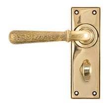 Load image into Gallery viewer, 46211 Aged Brass Hammered Newbury Lever Bathroom Set