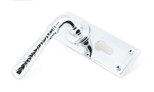 Load image into Gallery viewer, 46216 Polished Chrome Hammered Newbury Lever Euro Lock Set