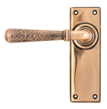 Load image into Gallery viewer, 46226 Polished Bronze Hammered Newbury Lever Latch Set